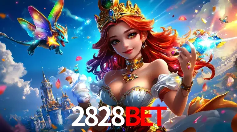 A princesa de um reino de fantasia mágico, com seu pequeno dragão, apresentando um mundo de prêmios encantados nos jogos de caça-níqueis do cassino 2828BET.